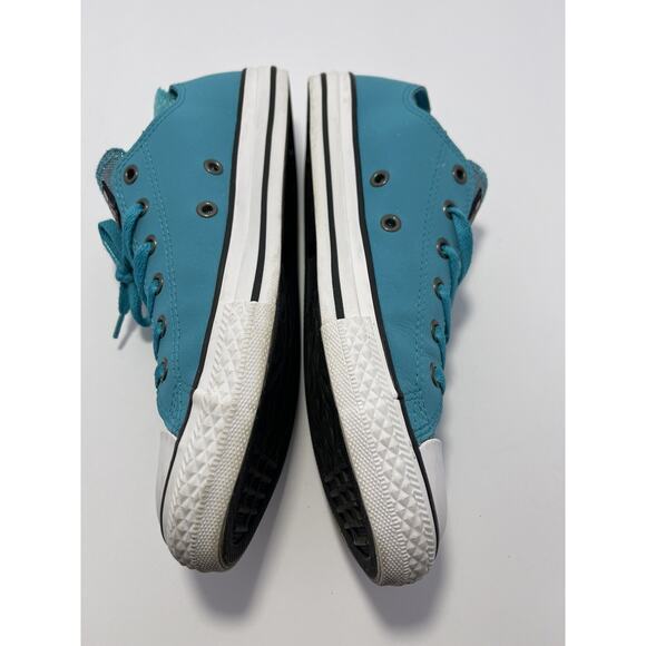 Converse All Star Teal Leather Chuck Taylors Junior Size 6 #662329c‎ - Picture 3 of 9